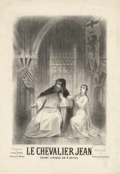 Le Chevalier Jean. Drame lyrique en 4 actes by Антонин-Мари Шатиньер, 1885 — digital art print download