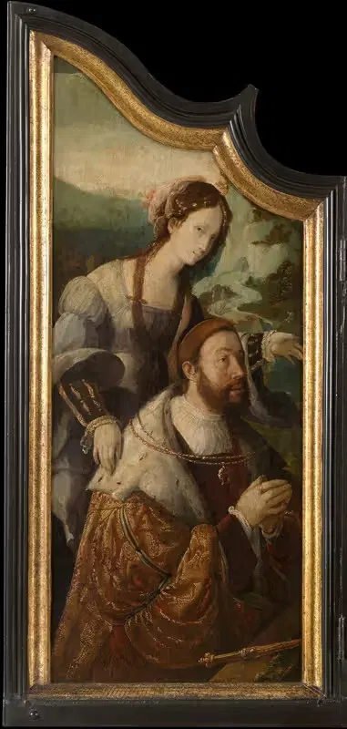 Граф Генрих III Нассау с Тибуртинской Сибиллой by Артген Клаэс ван Лейден, 1535 — digital art print download