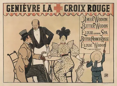 Genièvre La Croix Rouge. Amer Wodon, Bitter Wodon by Armand Rassenfosse, 1895 — digital art print download