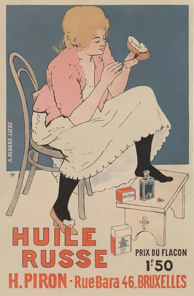 Huile Russe. H. Piron – rue Bara, 46, Bruxelles by Арман Рассенфос, 1896 — digital art print download