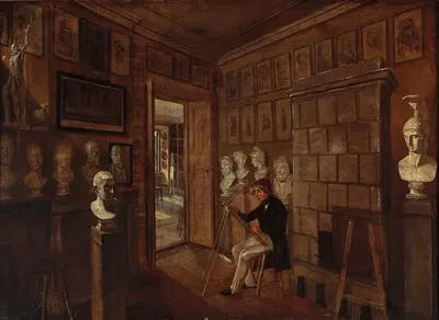 Painter in the studio by Aleksander Kokular — digital art print download