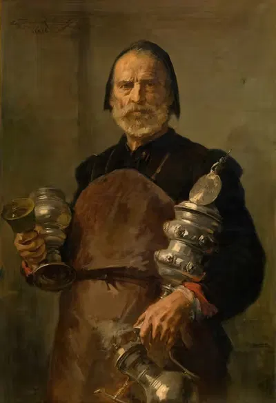 Seventeenth Century Tinsmith by Alexandre Markelbach, 1884 — digital art print download