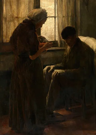 The Breadwinner by Alexandre Struys, 1887 — digital art print download