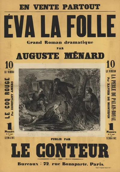 Eva la folle, grand roman dramatique par Auguste Ménard by Огюст Белен, 1886 — digital art print download