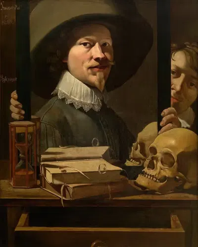 Vanitas Portrait of the Painter by Antonie van Steenwinckel, 1678-1685 — digital art print download