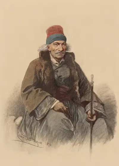 Старый греческий моряк by Чезаре Феликс Жорж Делл'Аква, 1870 — digital art print download