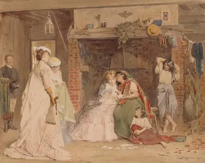 The Card Reader by Charles Baugniet, 1877 — digital art print download
