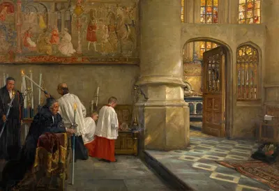 Перед благословением в церкви Хогстрата by Шарль Бум, 1910 — digital art print download
