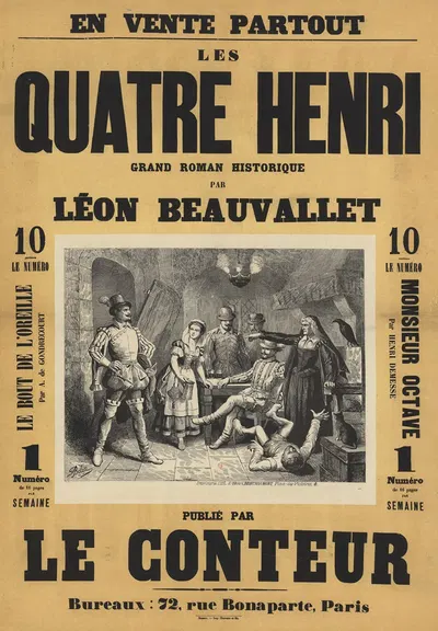 Les Quatre Henri, grand roman historique par Léon Beauvalllet by Огюст Белен, 1887 — digital art print download