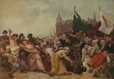 Разрушенная статуя герцога Альбы, тащим по улицам by Шарль Верлат, 1888 — digital art print download