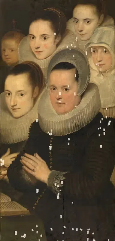 Wife of the donor with five daughters by Cornelis de Vos — digital art print download