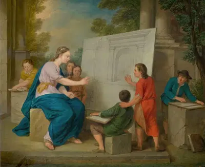 Instruction in Perspective by Cornelis Joseph d'Heur, 1761 — digital art print download