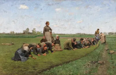 Уборка льна во Фландрии by Эмиль Клаус, 1887 — digital art print download