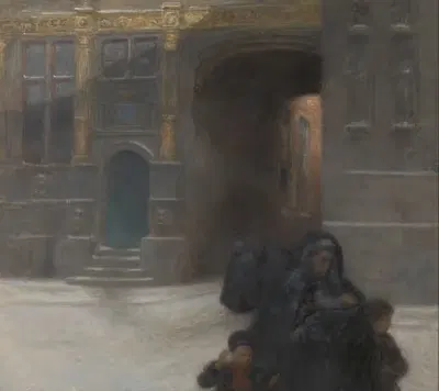 Позолоченные дома или Гражданский регистр на Бург в Брюгге by Франц Шарле — digital art print download