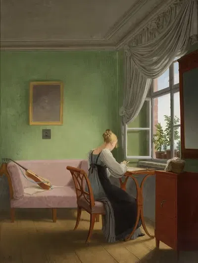 Вышивальщица by Георг Фридрих Керстинг, 1817 — digital art print download