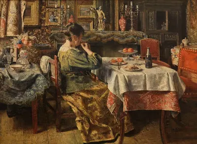 Ужин by Анри де Бракелер, 1885 — digital art print download