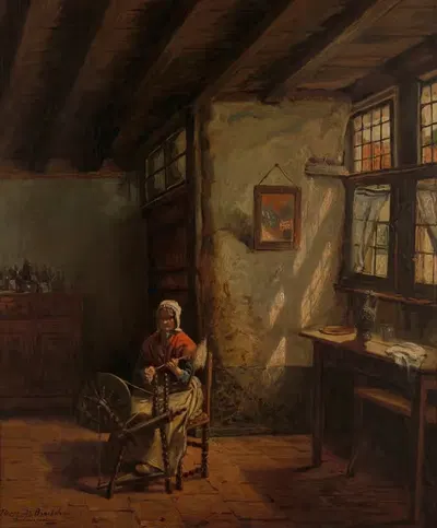 Пряха by Анри де Бракелер, 1865-1870 — digital art print download