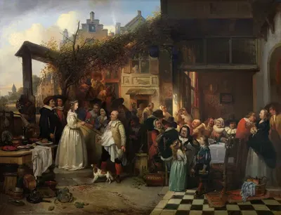 Свадьба во Фландрии в XVII веке by Ян Август Хендрик Лейс, 1839 — digital art print download