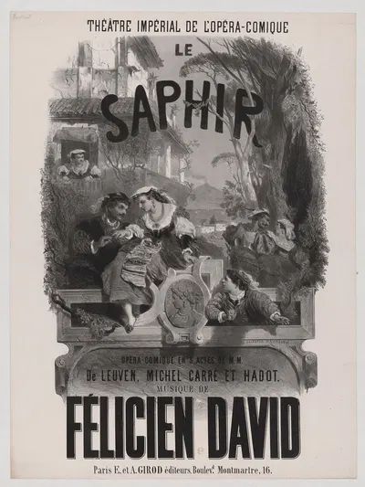 Théâtre Impérial de l'Opéra-comique. Le Saphir by Селестен Нантёй, 1865 — digital art print download