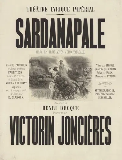 Théâtre-Lyrique Impérial. Sardanapale by Селестен Нантёй, 1867 — digital art print download