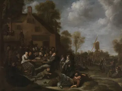 Деревенский праздник by Ян Мьенсе Моленар, 1644 — digital art print download