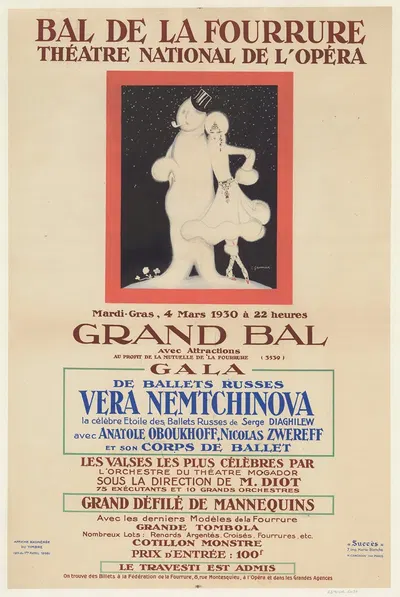 Bal de la Fourrure… 4 mars 1930. Théâtre national de l'Opéra by Шарль Жезмар, 1930 — digital art print download