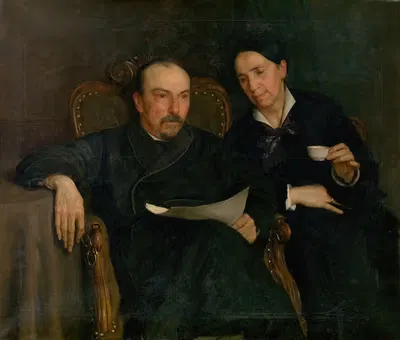 The Poet Jan Van Beers and his Wife, The Artist's Parents by Jan van Beers — digital art print download