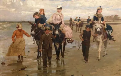 Прогулка по пляжу – Хейст-ан-Зее by Ян Веркас, 1884 — digital art print download