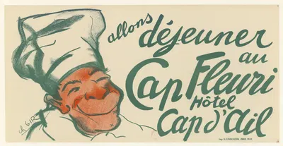Allons déjeuner au Cap Fleuri hôtel. Cap d'Ail by Шарль Жир, 1930 — digital art print download