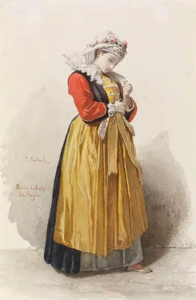 Бретонская невеста by Жан Франсуа Портаэль, 1870 — digital art print download