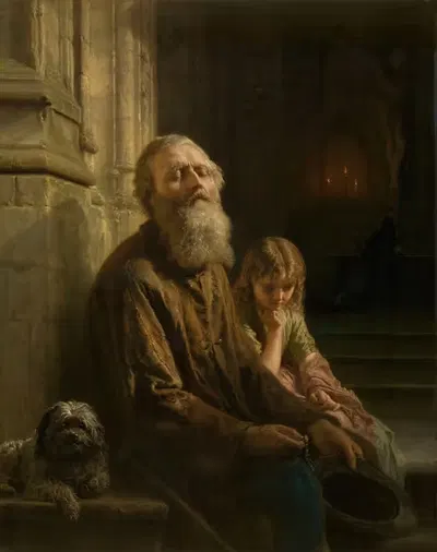 Слепой нищий by Иосиф Лоренциус Дейкманс, 1852 — digital art print download