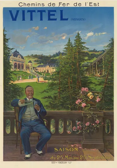 Chemins de Fer de l'Est. Vittel (Vosges) by Clément-Henri Quinton, 1912 — digital art print download