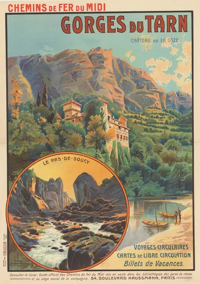Chemins de Fer du Midi. Gorges du Tarn by Clément-Henri Quinton, 1912 — digital art print download