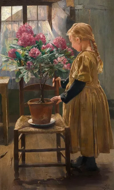 Габриэль Фредерик, дочь художника by Леон Фредерик, 1907 — digital art print download
