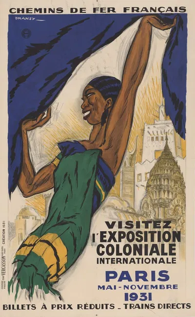 Chemins de Fer Français. Visitez l'Exposition coloniale internationale by Dransy, 1931 — digital art print download