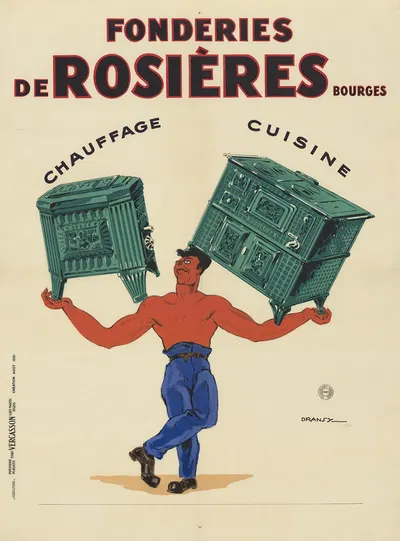 Fonderies de Rosières, Bourges. Chauffage, cuisine by Dransy, 1931 — digital art print download