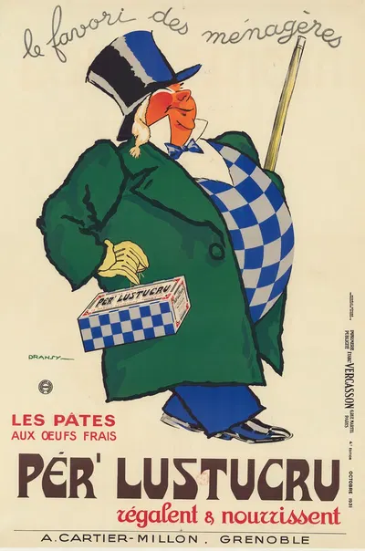 Le favori des ménagères. Les pâtes aux oeufs frais Per' Lustucru régalent et nourissent by Dransy, 1931 — digital art print…