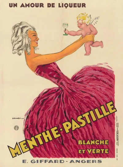 Un amour de liqueur. Menthe-Pastille, blanche et verte by Dransy, 1931 — digital art print download