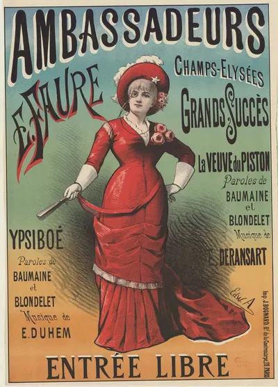 Ambassadeurs… E. Faure, Ypsiboé, paroles de Baumaine et Blondelet, musique de E. Duhem by Эдвард Анкур, 1880 — digital art…