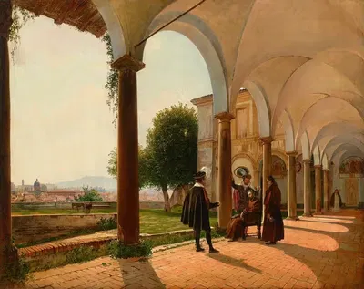 Смерть Торквато Тассо в Сант-Онфрио на Янниколе, Рим by Рудольф фон Альт, 1837 — digital art print download
