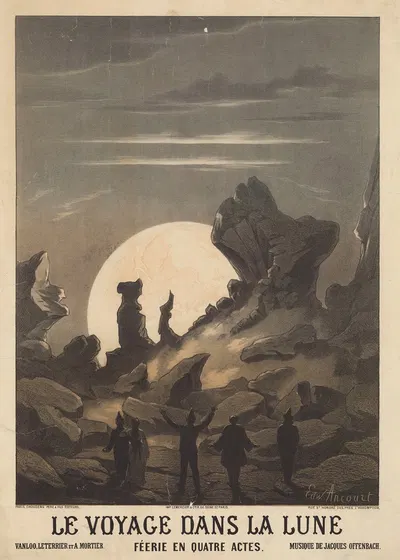 Le Voyage dans la lune, féérie en quatre actes by Эдвард Анкур, 1875 — digital art print download