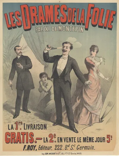 Les Drames de la folie par Xavier de Montépin by Эдвард Анкур, 1890 — digital art print download