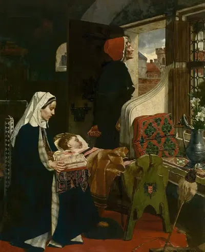 Йоханна ван дер Гейнст с ребенком в колыбели by Виктор Лагье, 1861 — digital art print download