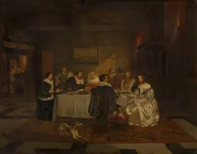 Banquet by Willem Linnig, 1850 — digital art print download