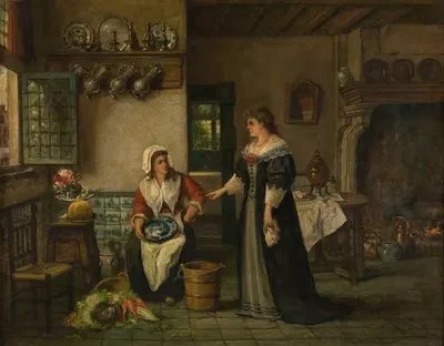 Kitchen by Willem Linnig, 1883 — digital art print download