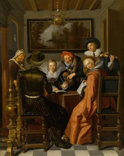 Вечеринка с музыкой by Виллем Питерсз. Буйтевех, 1660 — digital art print download