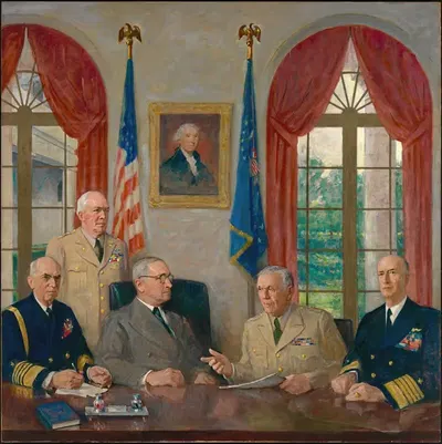Трумэн и его военные советники by Августус Винсент Так, 1949 — digital art print download
