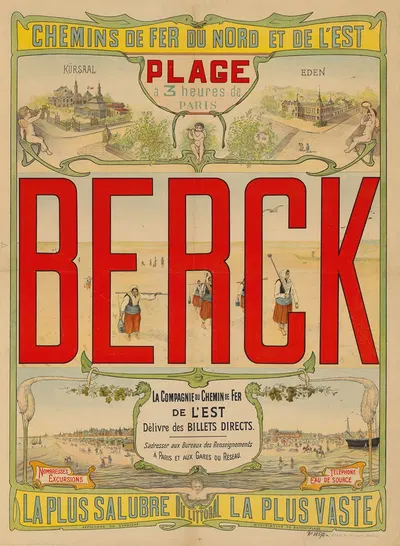 Chemin de fer du Nord et de l'Est. Berck by Etablissements Minot, 1905 — digital art print download