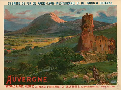Chemins de Fer de Paris-Lyon-Méditerranée et de Paris à Orléans. Auvergne by Etablissements Minot, 1904 — digital art print…