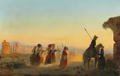 Рим, Виа Аппия на рассвете by Ипполито Каффи — digital art print download